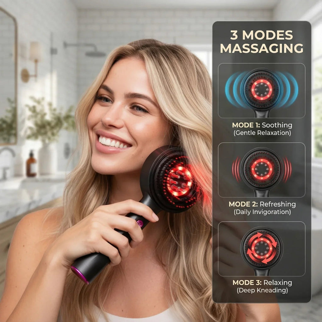 3-in-1 Scalp Massager with Red Light Therapy for Scalp Health