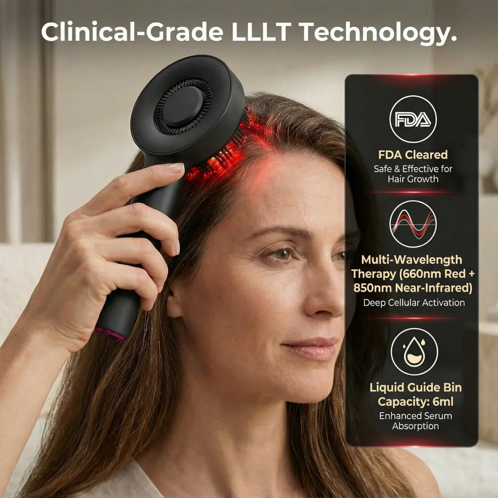 3-in-1 Scalp Massager with Red Light Therapy for Scalp Health