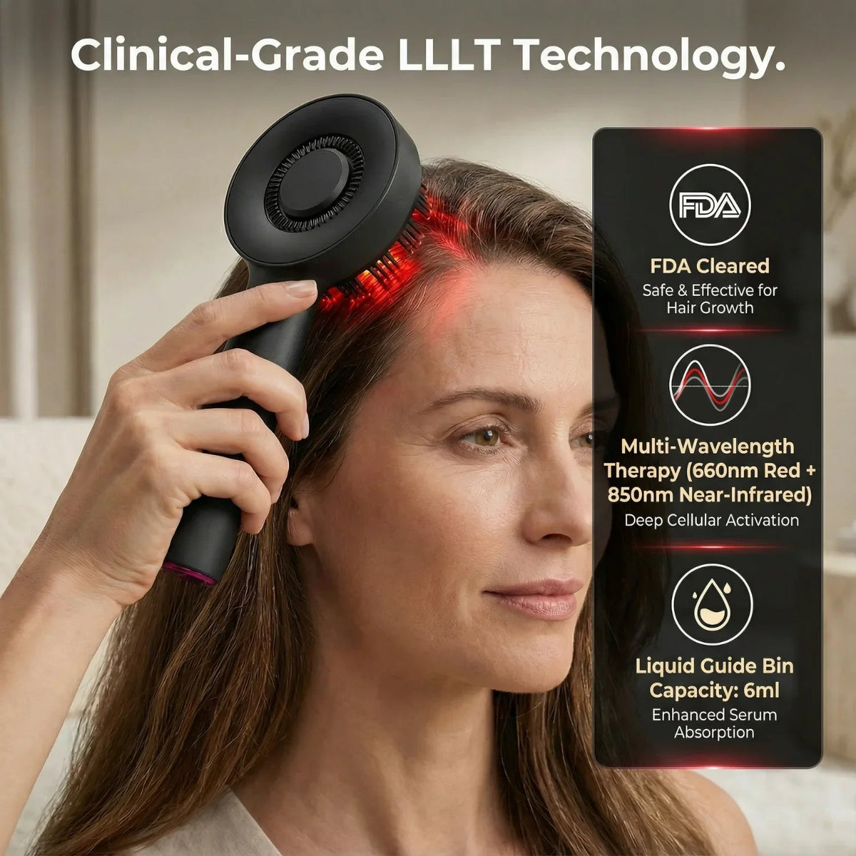 3-in-1 Scalp Massager with Red Light Therapy for Scalp Health