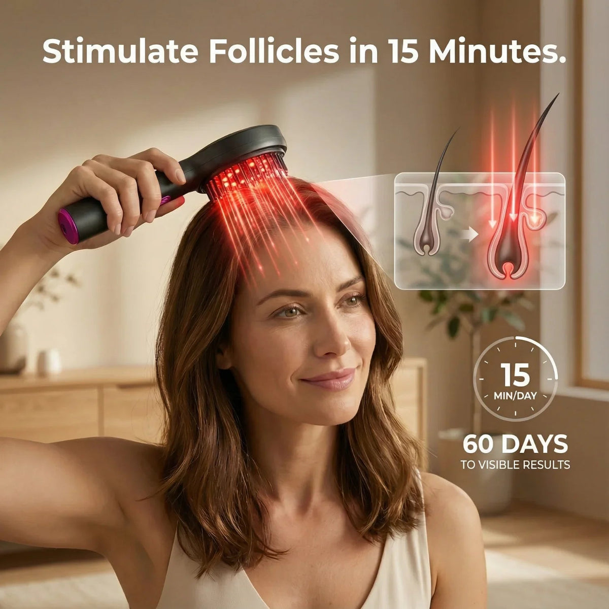 3-in-1 Scalp Massager with Red Light Therapy for Scalp Health