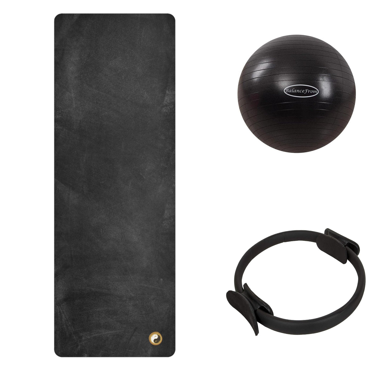 Studio Pilates Accessories Bundle – PersonalHour Rubber Yoga Mat + Pilates Ring + Pilates Ball