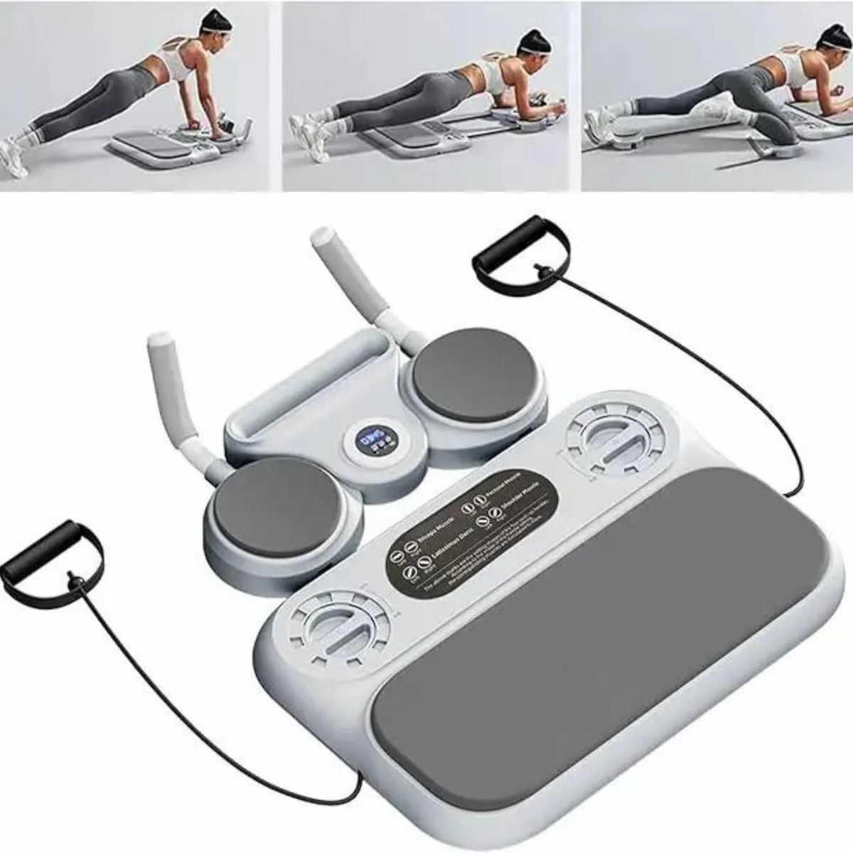 Multifunctional 6-In-1 Push-Up Board & Ab Roller System ‚Äì Smart Digital Timer, Adjustable Resistance Bands, Anti-Slip Plank Core Trainer for Full Body Home Fitness Workout