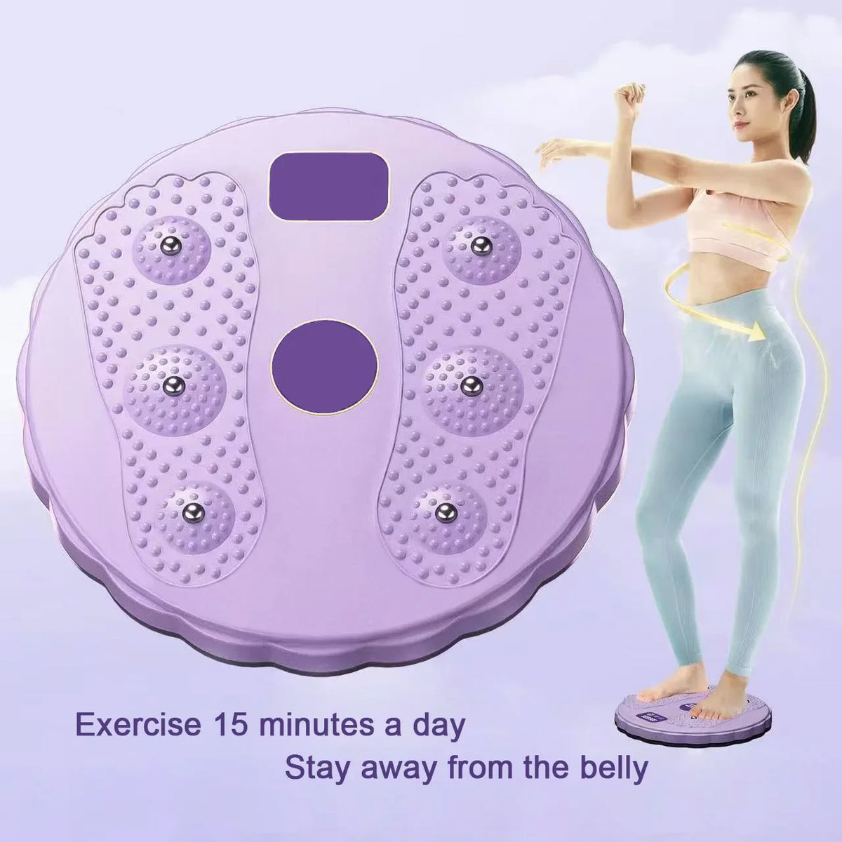 Green Waist Twister Disc, Waist Twist Board for Exercise Twisting Waist Disc with Counter Waist Twister for Women Belly Fat Body Shaping Fitness Twister Machine with Massage Foot Sole